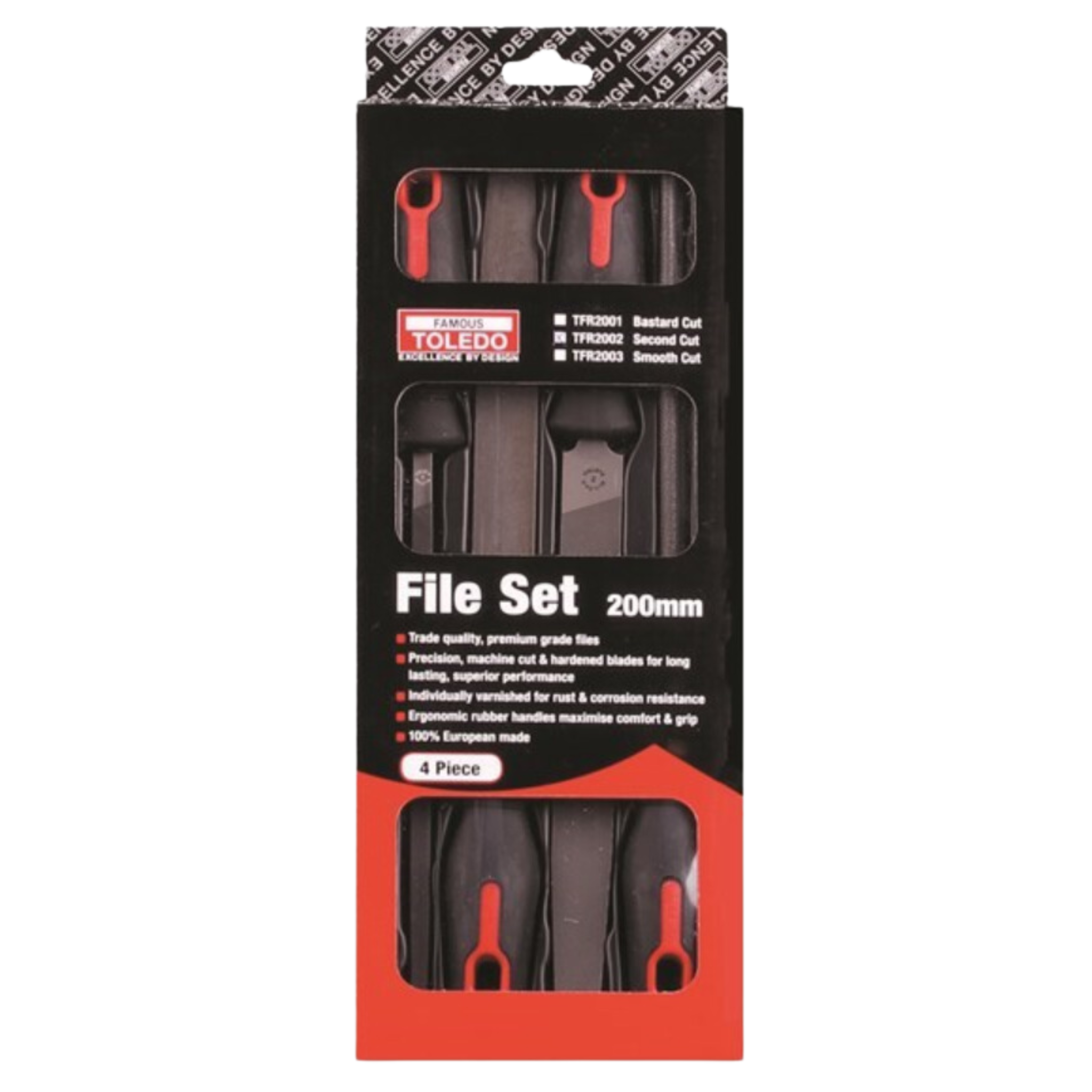 Toledo File Set Bastard 200mm 4 Piece