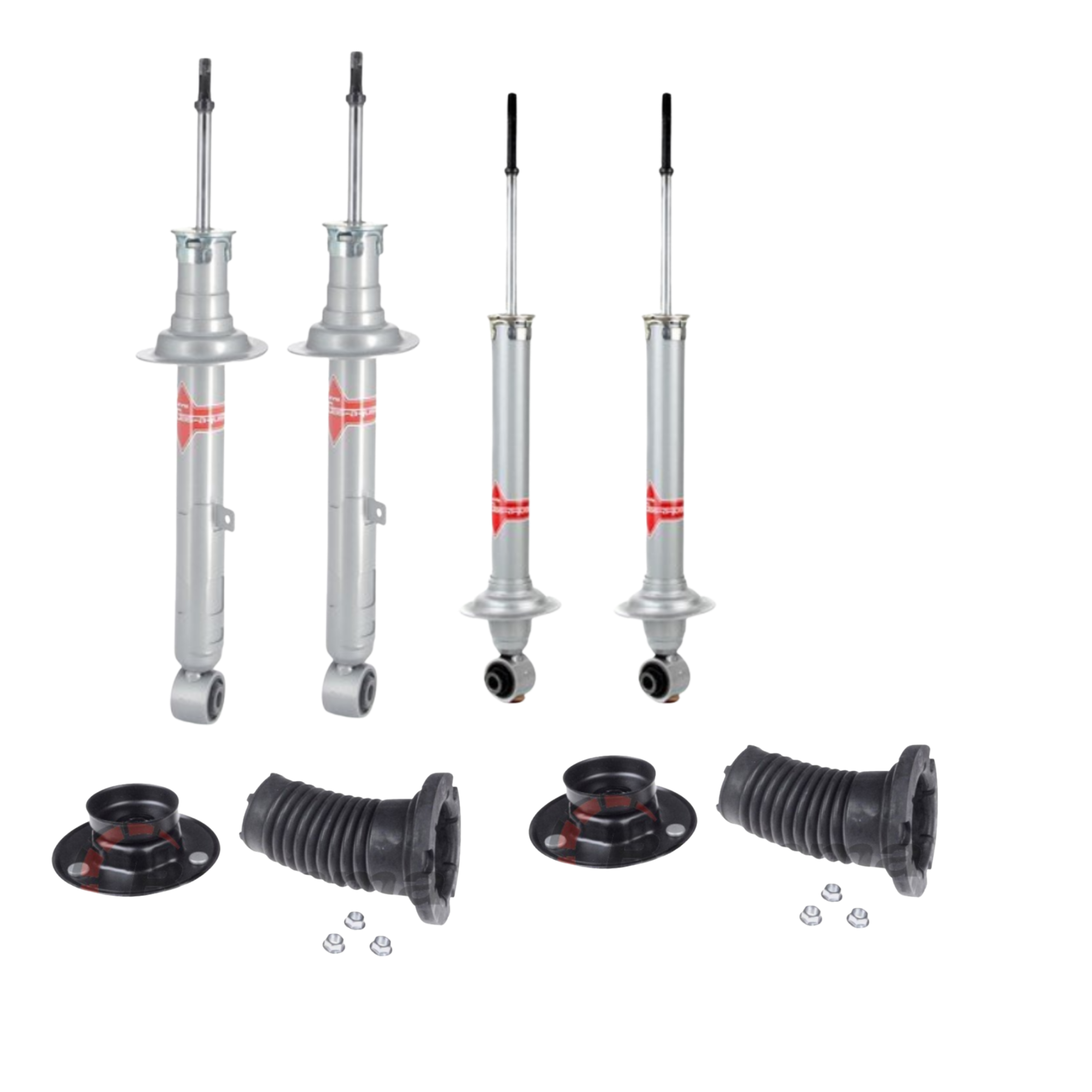 Lexus IS250 IS350 2005-2013 KYB Front & Rear Shock Absorber kit with Front Strut Top Mounts