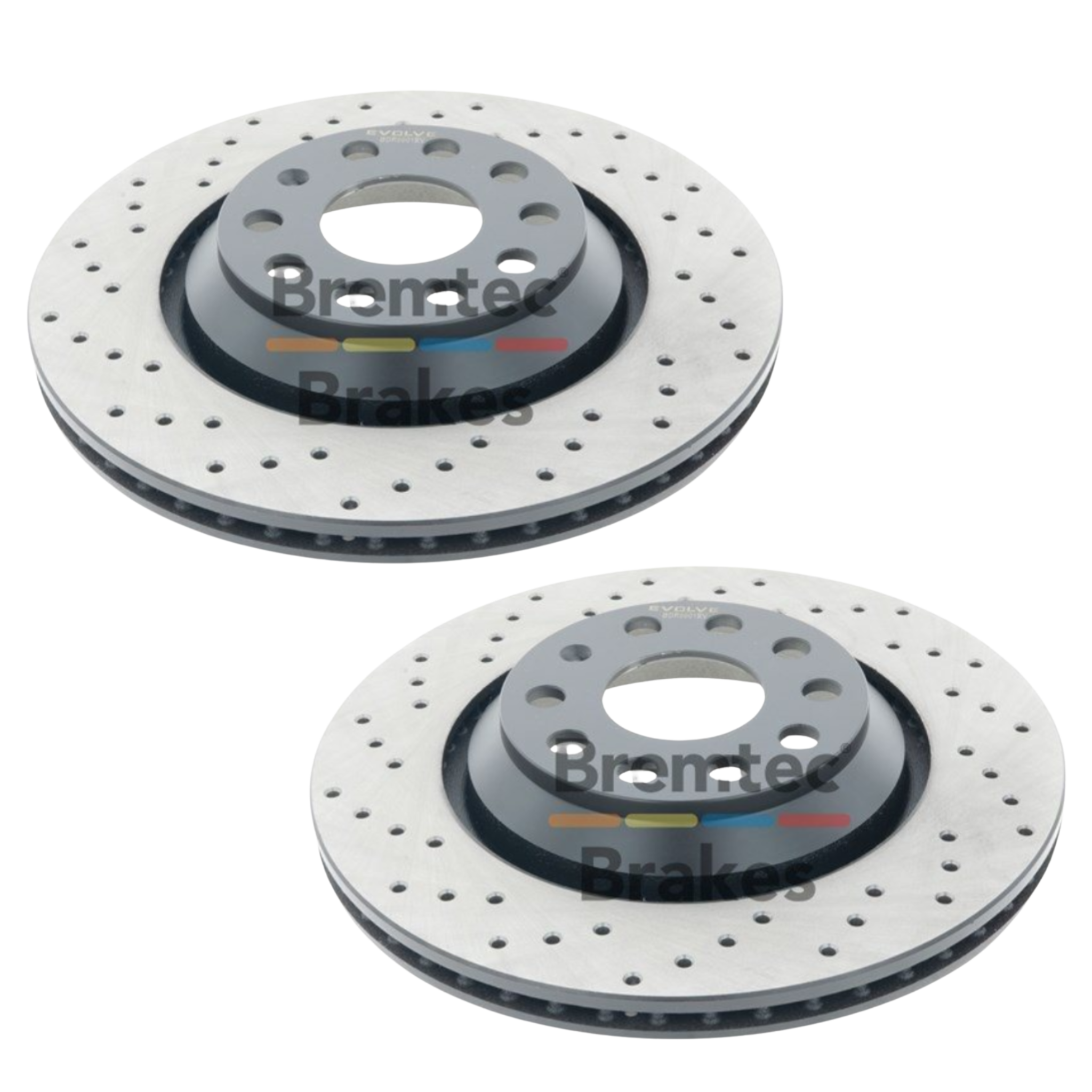 Drilled Rear Disc Rotors Bremtec 310mm Volkswagen Golf R MK7 13-21 Audi Skoda