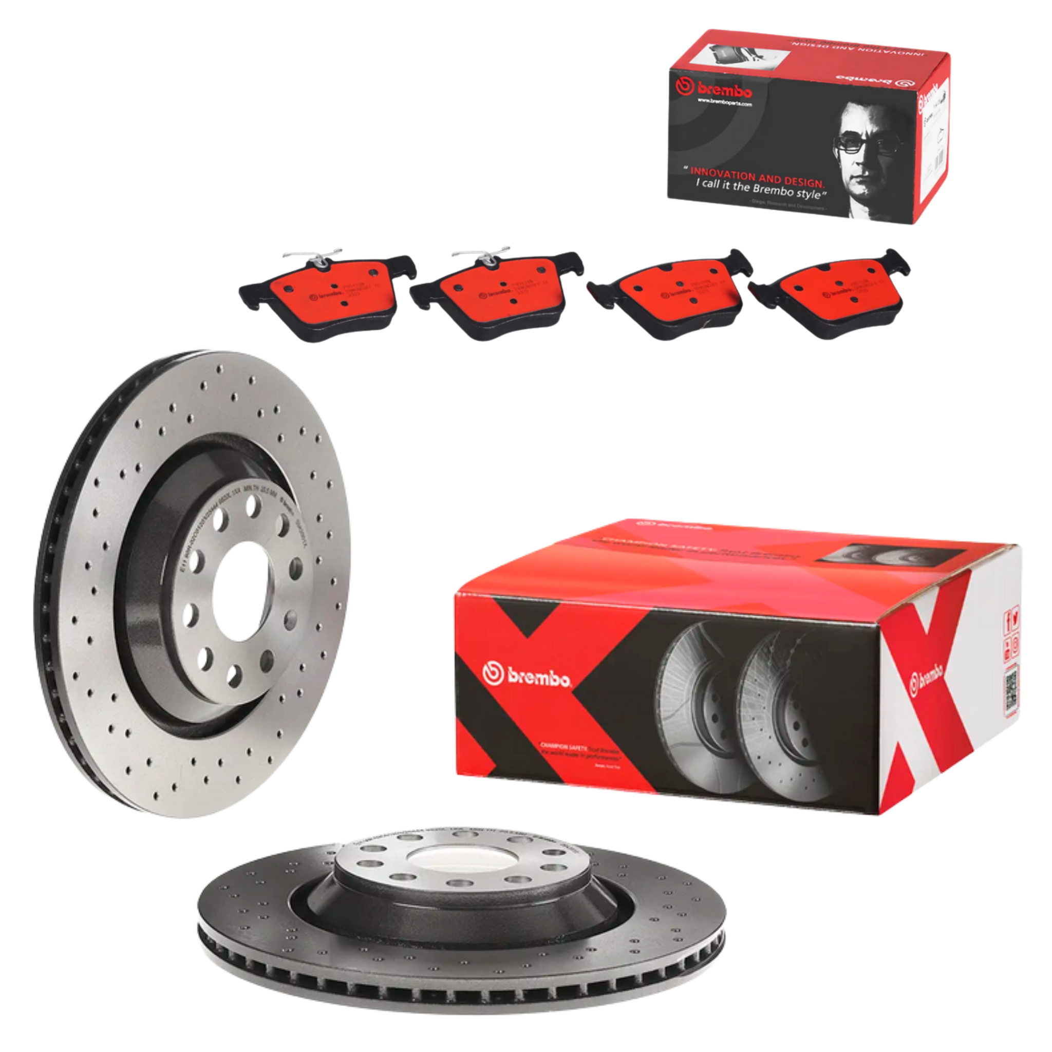 Volkswagen Golf R MK7 13-21 Brembo Drilled Rear Brake Package Audi Skoda