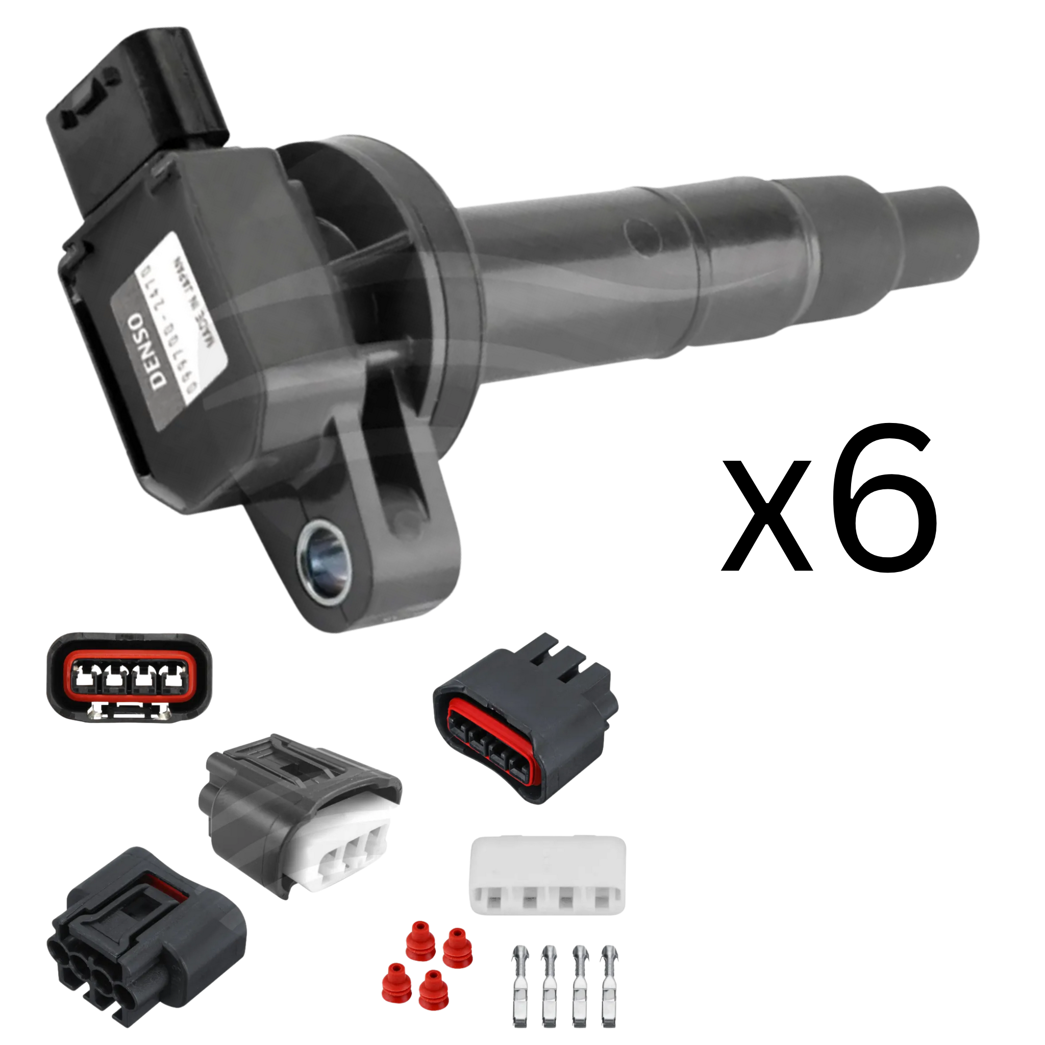 6x Coils+Connector Plugs Toyota Yaris Echo Prius Denso