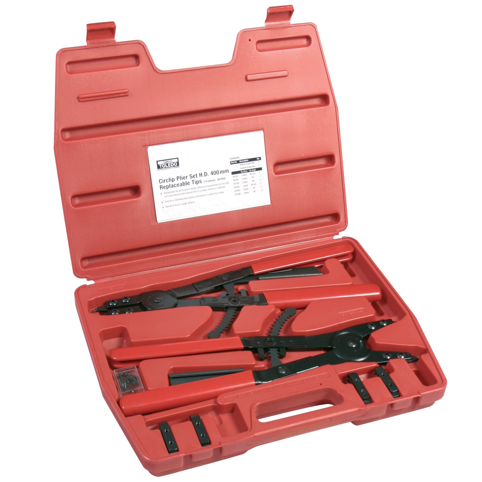 Toledo Circlip Plier Set HD 400mm 14 Piece