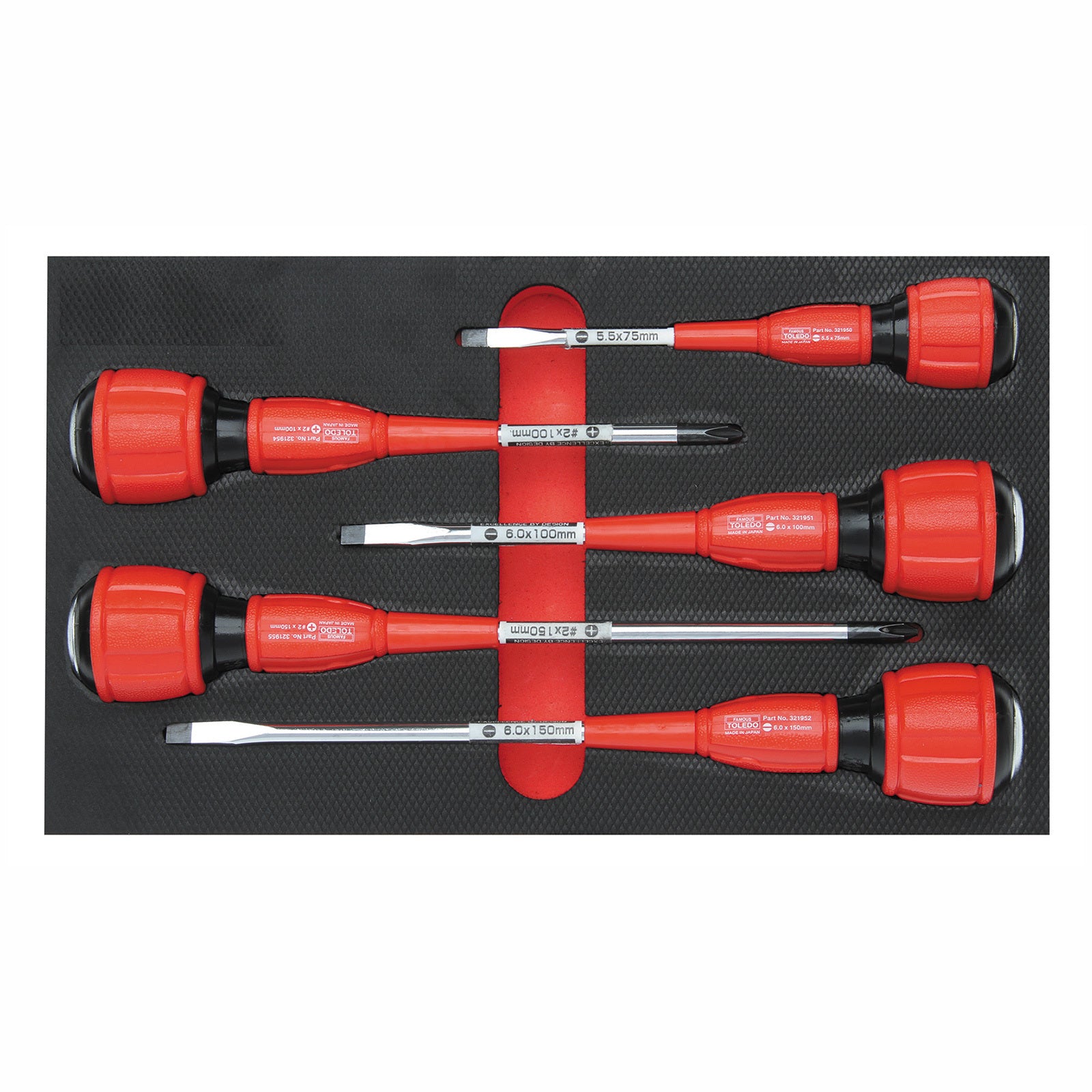 Toledo Screwdriver Set-Strike Thru 5 Piece