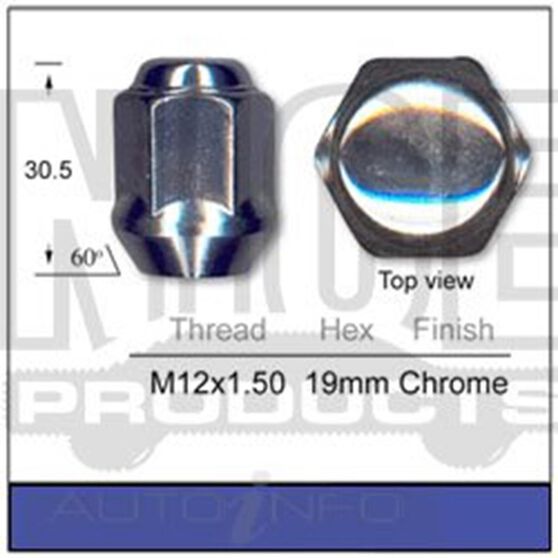 Nice Products NN339 Chrome Wheel Nuts PKT 24