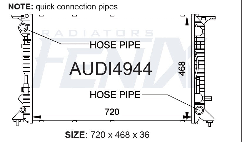 Audi A5 8T 3.0 Litre 6cyl Turbo Diesel Radiator (OCT/2008 - JUL/2017)
