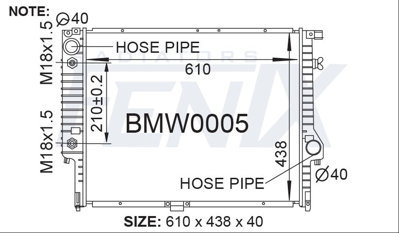 BMW 7 Series E32 Radiator (JAN/1988 - SEP/1994)