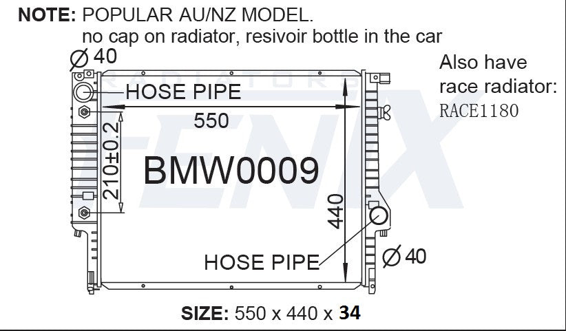 BMW Z3 Radiator. (JAN/1997 - JAN/2003)