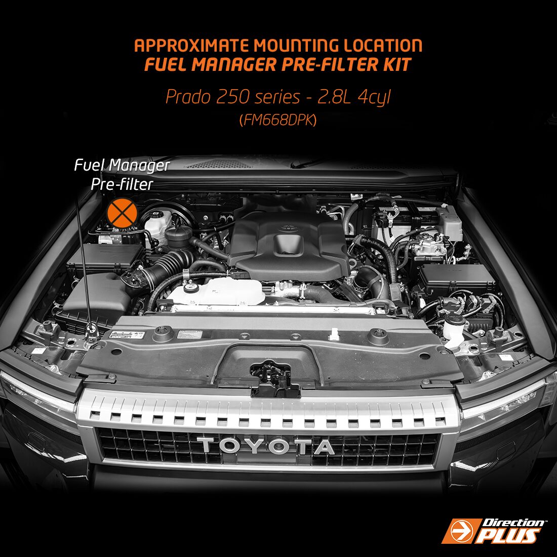 Direction-Plus Fuel Manager Pre-Filter Kit Toyota Prado 250 FM668DPK