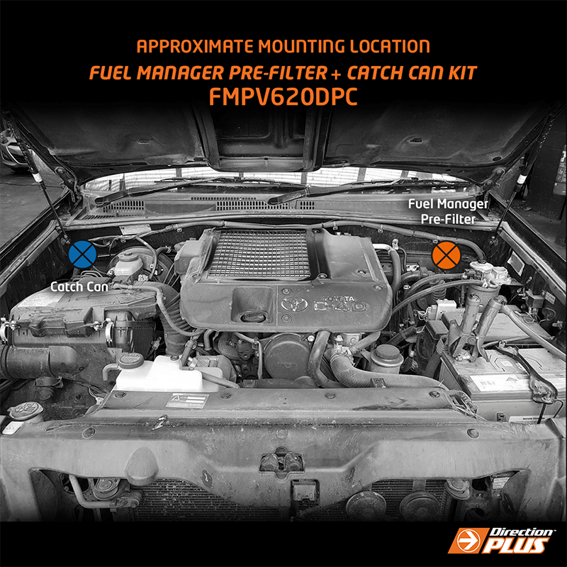 Direction-Plus Fuel Manager Pre-Filter + Catch Can Kit Toyota Prado 150 Series FMPV620DPC