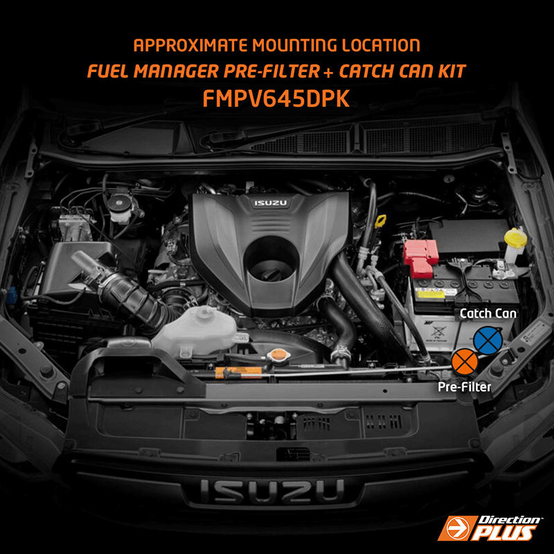 Direction-Plus Fuel Manager Pre-Filter + Catch Can Kit D-Max, MU-X / BT-50 2020 - On FMPV645DPK