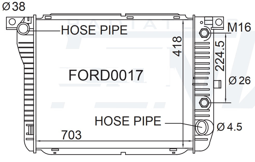 Ford Fairlaine NA NC Radiator