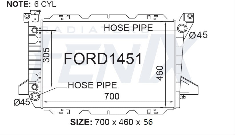 Ford F-Series F150 F250 F350 V8 Radiator