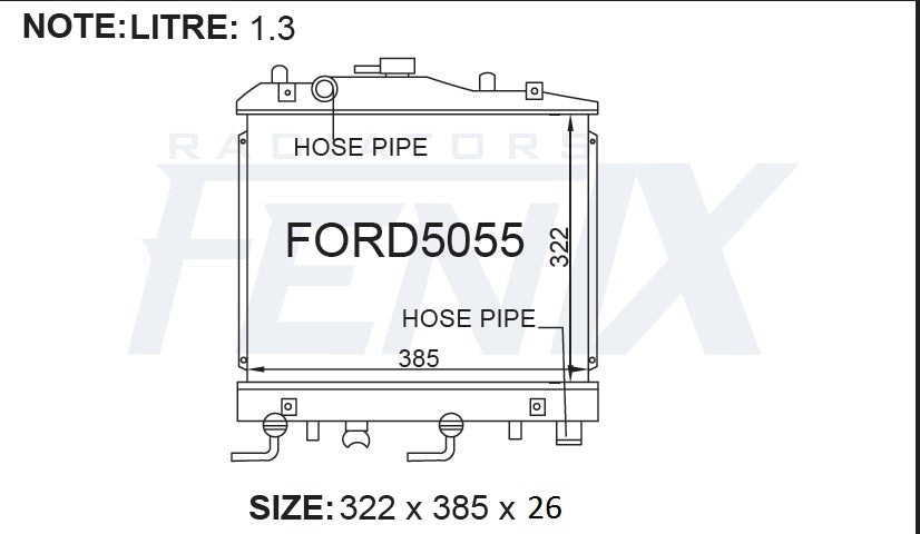 Ford WA Festiva Radiator