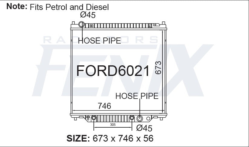 Ford F-Series F150 F250 F350 V8 Radiator (JUL/2001 - SEP/2007)