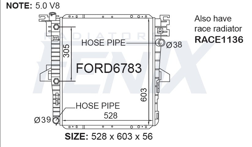 Ford Explorer 6cyl SOHC Radiator