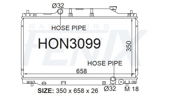Honda EP3 Civic Type R Radiator (JAN/2001 - DEC/2005)