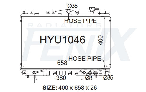 Hyundai Y3 Sonata Radiator (OCT/1993 - AUG/1998)