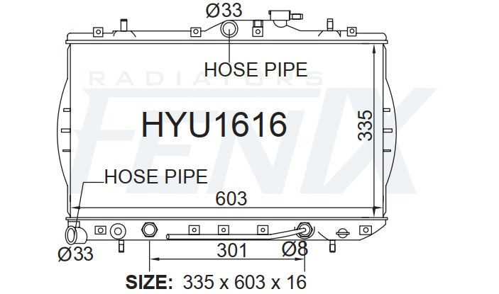 Hyundai X3 Excel Radiator (SEP/1994 - JUN/2000)