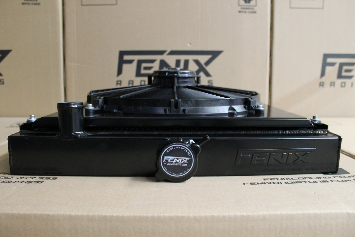 Ford XR-XY Falcon Windsor V8 Full Alloy Radiator, Custom Shroud & 16" Spal 3000CFM Fan