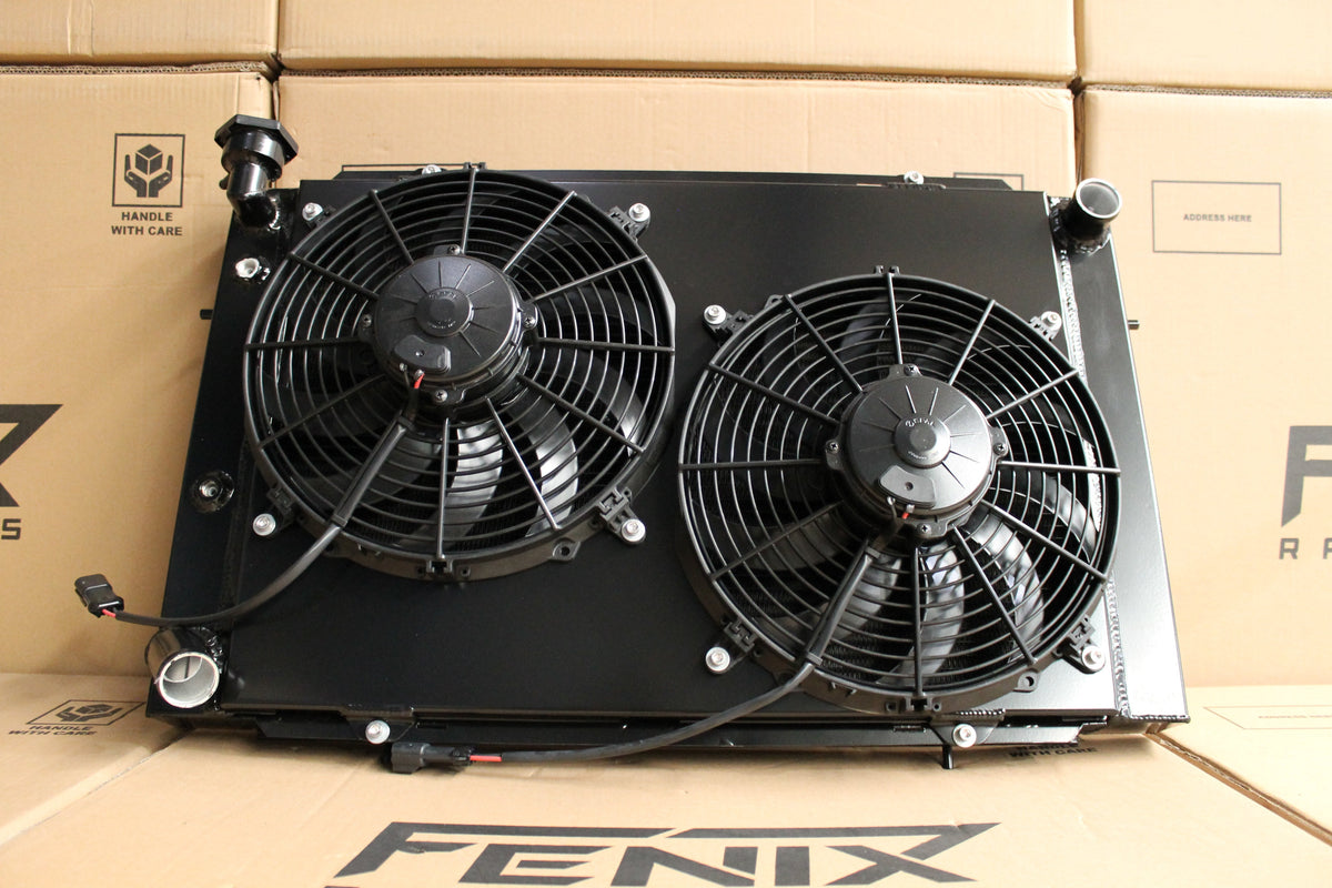 Holden WB Statesman V8 Full Aluminium Radiator, Custom Shroud & Twin 12" Spal Fans