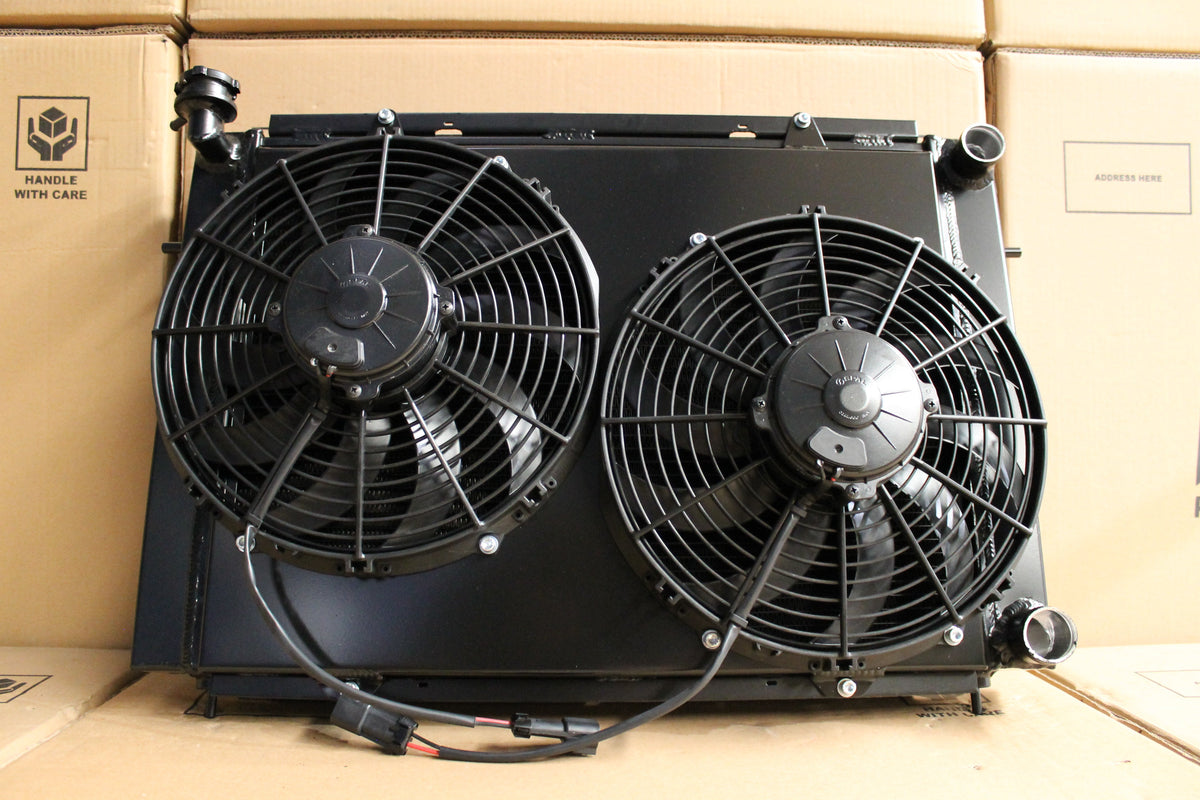 Holden VL Commodore RB30 Full Alloy Performance Radiator, Custom Shroud & Spal Fans