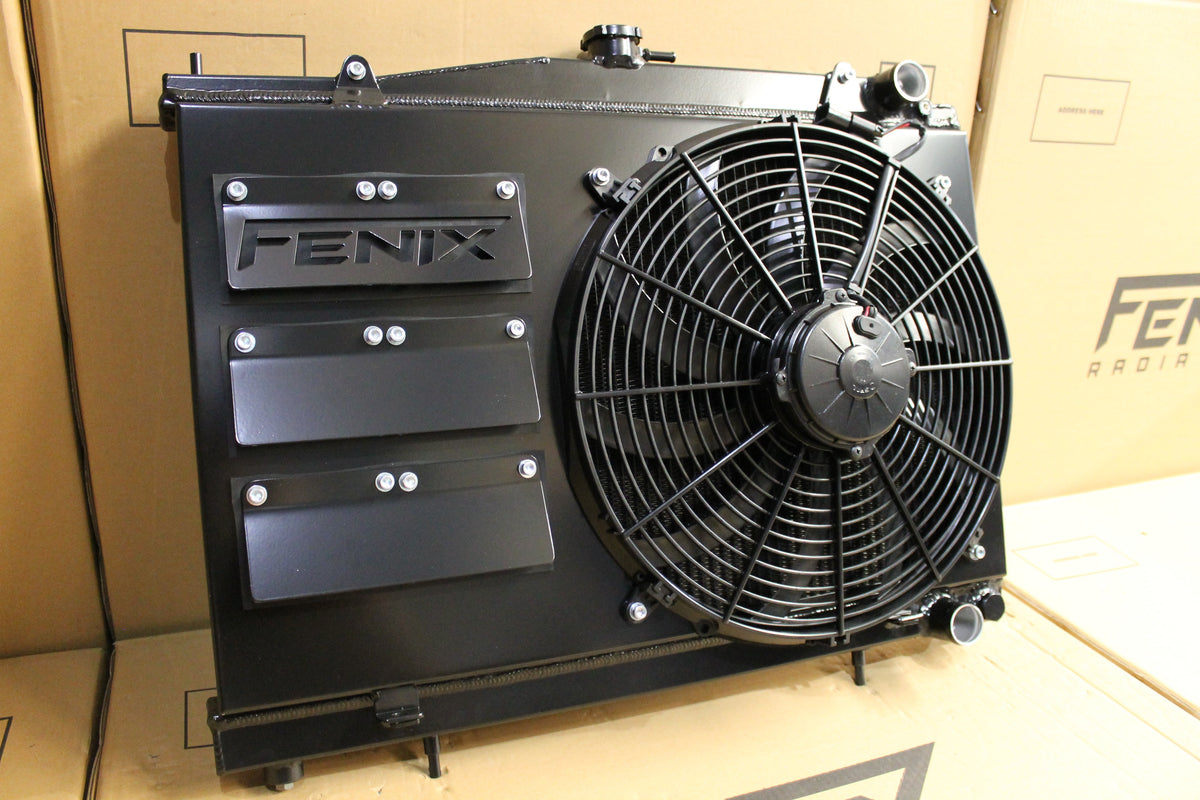 Nissan Skyline R33-R34 Full Alloy Performance Radiator, Custom Built Shroud & 16" 3000cfm Spal Fan