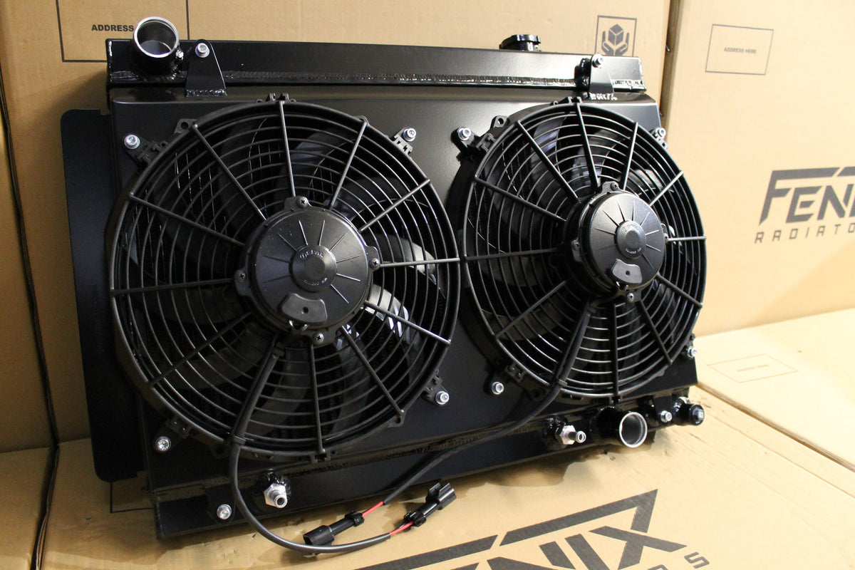 Holden Kingswood HG-HX Chev V8 Full Alloy Performance Radiator, Custom Shroud & Spal Fans