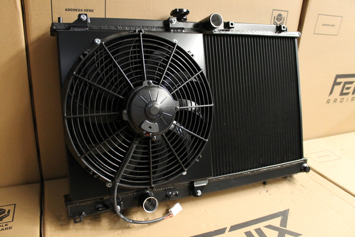 Mitsubishi Evolution 7-8-9 Full Alloy Performance Radiator, Custom Fan Shroud & 13" Spal Fan