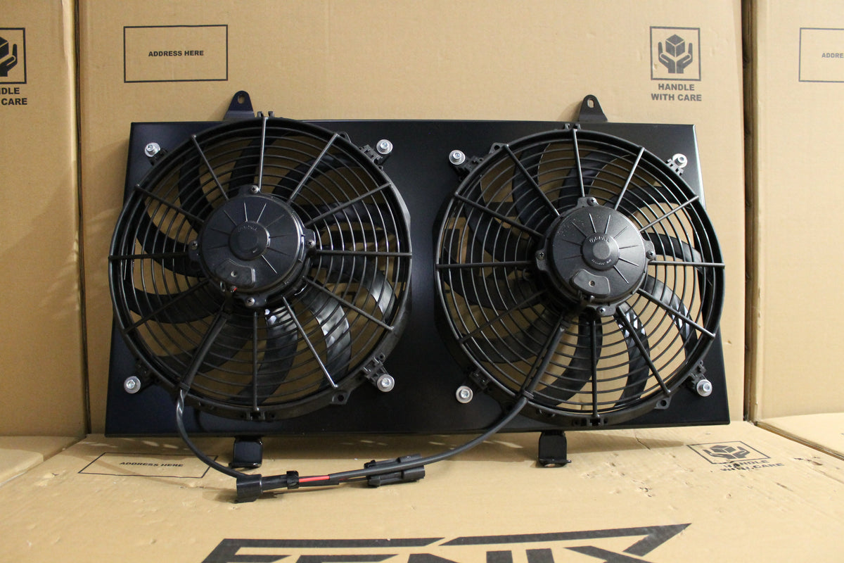 Nissan 180SX / S13 Silvia SR20DET Custom Fan Shroud & 12" Spal Fans