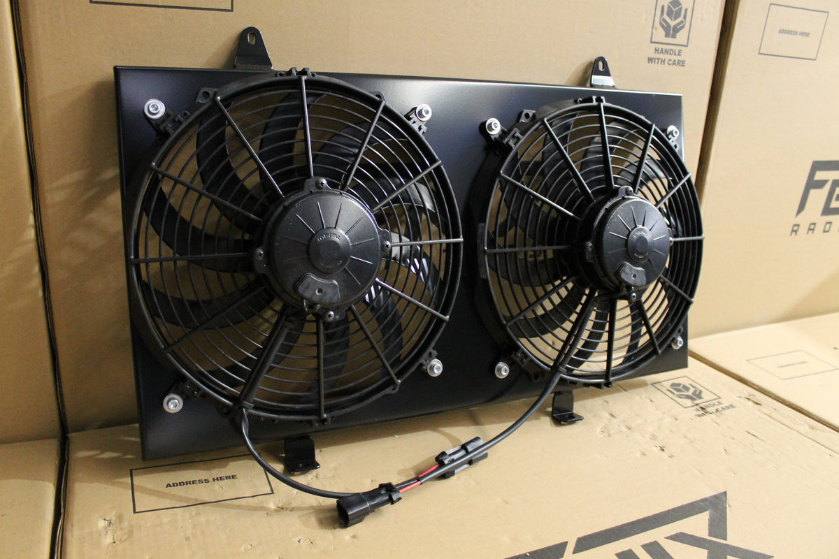 Nissan 180SX / S13 Silvia SR20DET Custom Fan Shroud & 12" Spal Fans