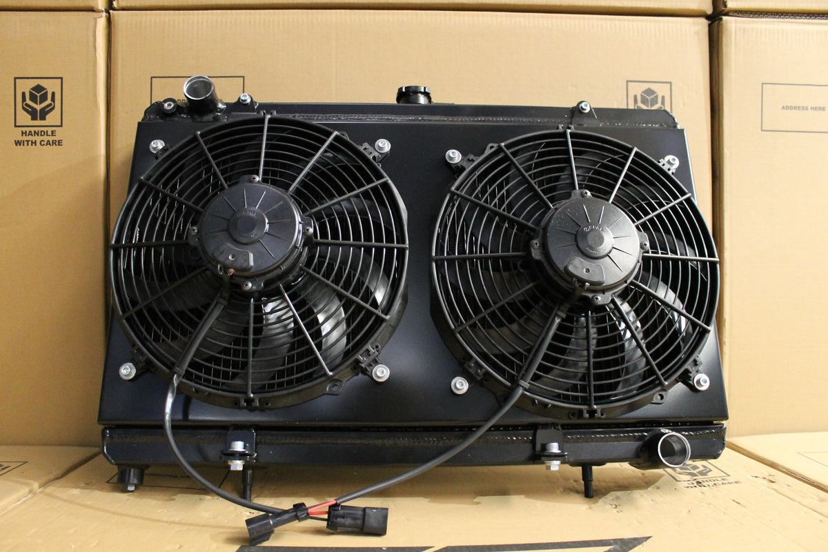 Nissan 180SX / S13 Silvia SR20DET Full Alloy Performance Radiator, Custom Shroud & Spal Fans