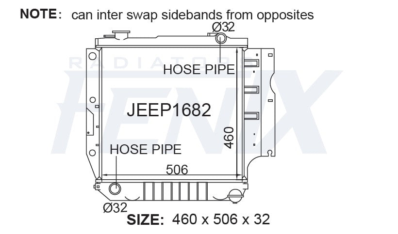 Jeep Wrangler Radiator YJ - TJ4.0 6cyl Petrol