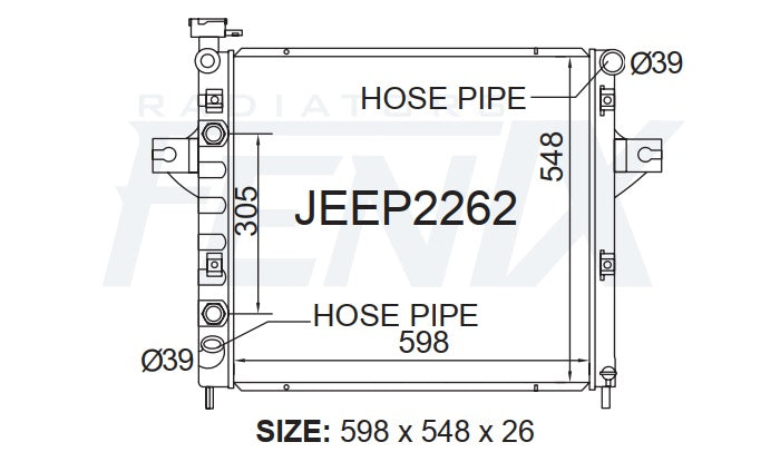 Jeep WJ-WG Grand Cherokee 4.0l V6 Radiator (JUL/1999 - MAY/2005)