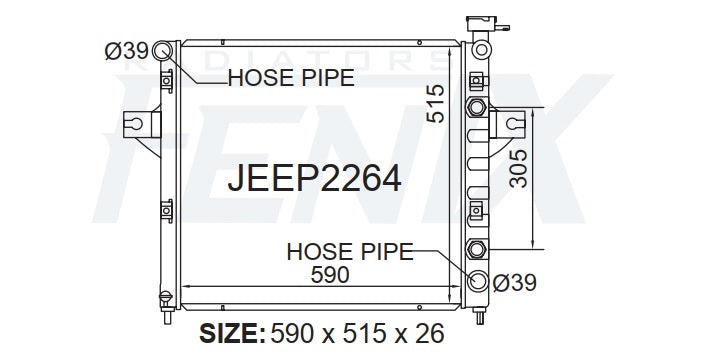 Jeep WJ-WG Grand Cherokee 4.7l V8 Radiator (JAN/2001 - MAY/2005)