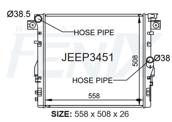 Jeep JK Wrangler 6cyl Petrol Radiator (MAR/2007 - APR/2018)