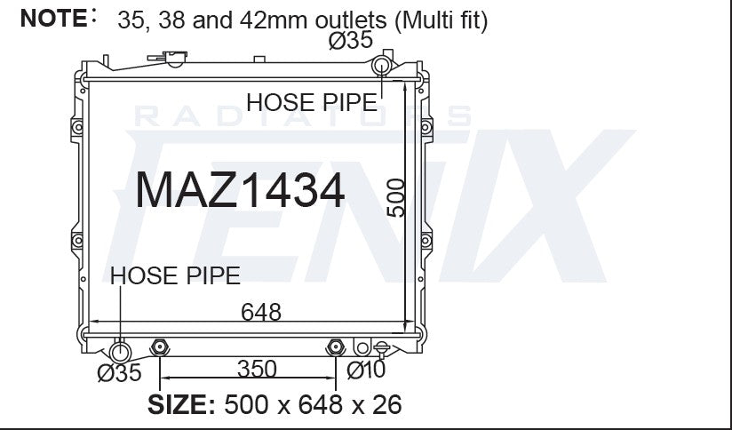 Mazda MPV LV Radiator (APR/1996 - SEP/1999)