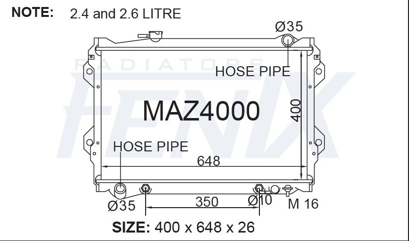 Mazda Bravo Radiator (JUL/1991 - 1996)