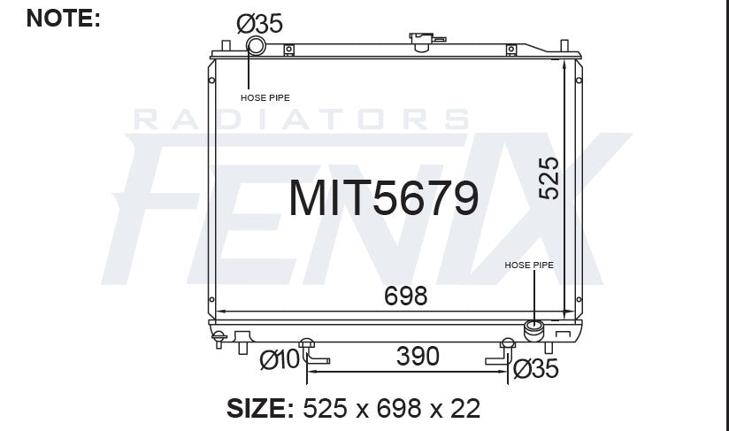 Mitsubishi Pajero NS NT Diesel Radiator