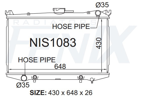 Nissan D21 Navara Diesel Radiator (AUG/1985 - FEB/1997)