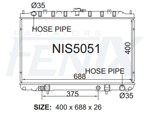 Nissan A33 Maxima Radiator (DEC/1999 - NOV/2003)
