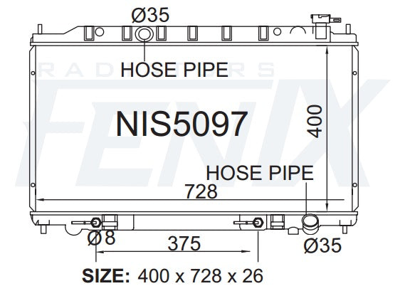 Nissan J31 Maxima Radiator (DEC/2003 - MAR/2009)