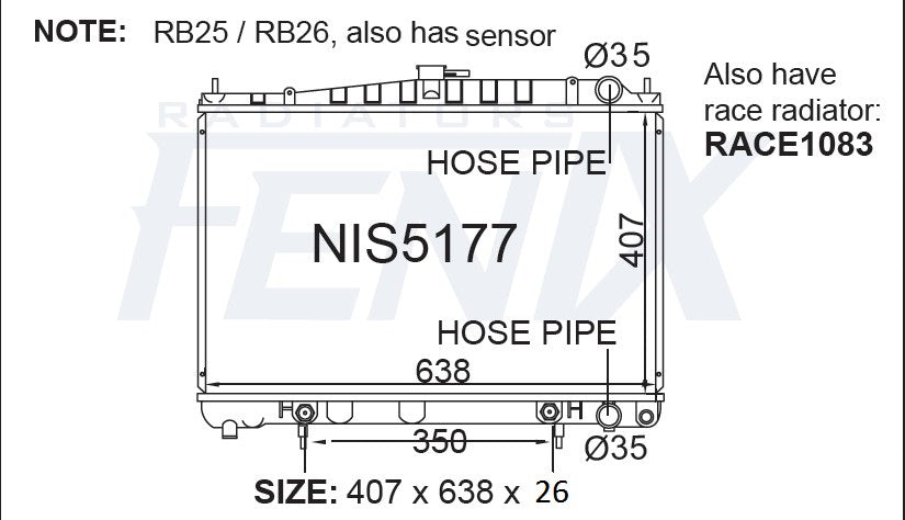 Nissan C34 Stagea Radiator