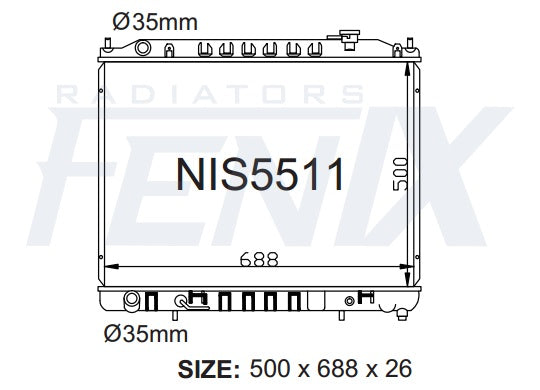 Nissan E51 Elgrand 3.5 6cyl Radiator (AUG/2000 - AUG/2010)