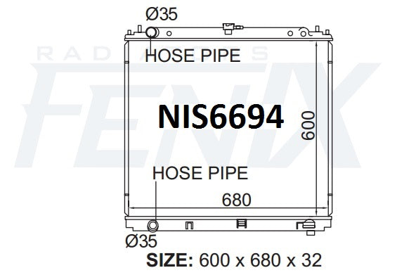 Nissan D40 Navara 2.5 4cyl Diesel Radiator (MNT VIN)