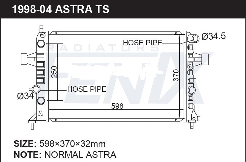 Holden Astra TS Turbo Radiator