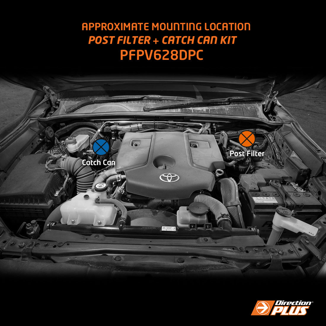 Direction-Plus Fuel Manager Post-Filter + Catch Can Kit Hilux And Fortuner 2.8L PFPV628DPC
