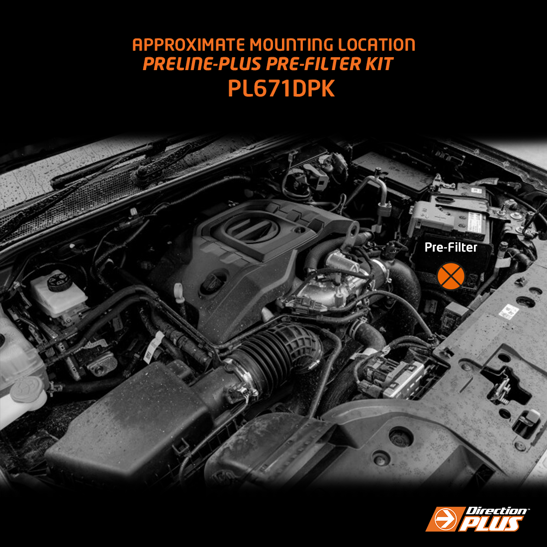 Direction-Plus PreLine-Plus Pre-Filter Kit Next-Gen Ranger / Everest 4cyl & 6cyl PL671DPK