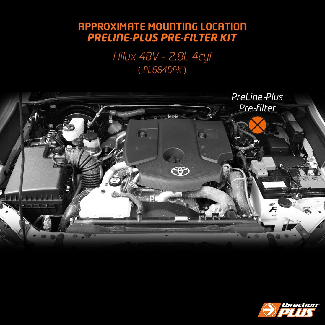 Direction-Plus PreLine-Plus Pre-Filter Kit Hilux N80 Hybrid 48V PL684DPK