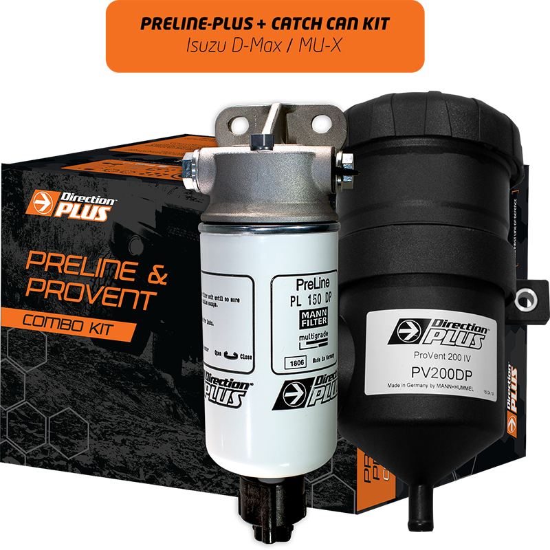 Direction-Plus PreLine-Plus Pre-Filter + ProVent Ultimate Catch Can Dual Kit D-Max / MU-X PLPV601DPK