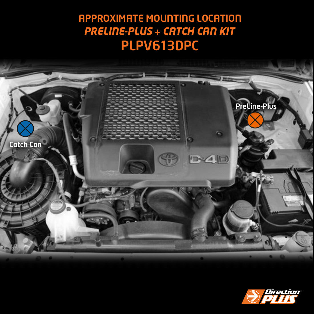 Direction-Plus PreLine-Plus Pre-Filter + ProVent Ultimate Catch Can Kit Hilux N70 PLPV613DPC